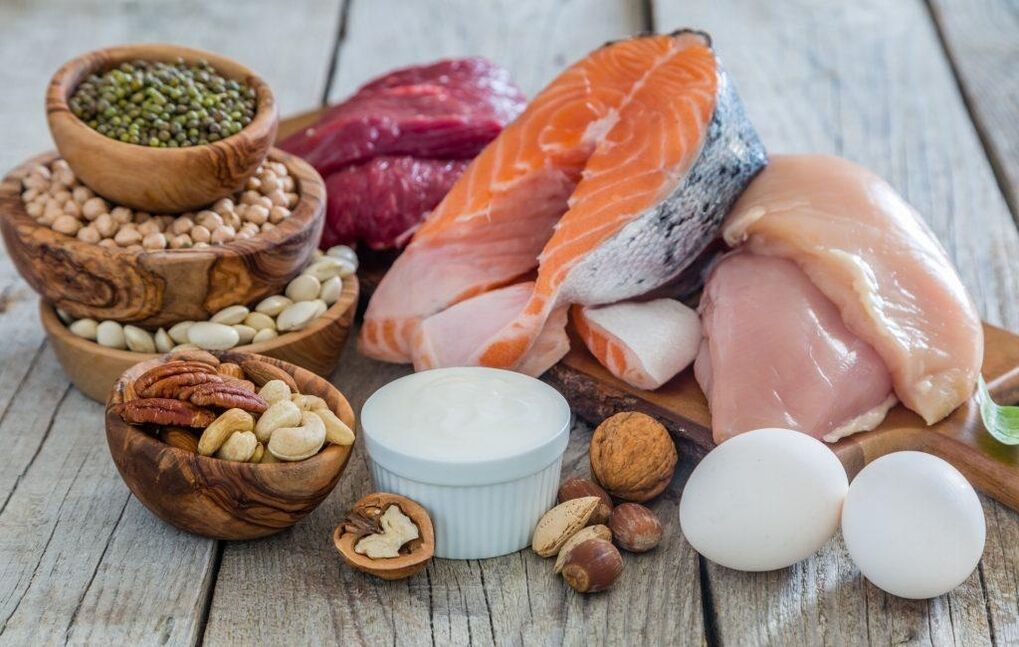 Products with high protein animals and vegetables